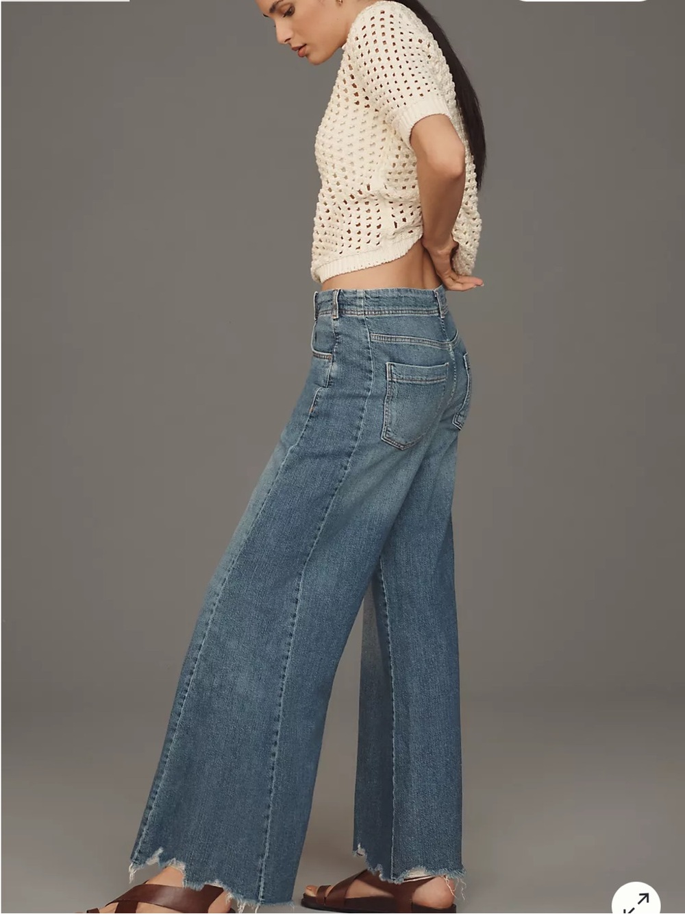 Pilcro Women's Adi Regenerative Cotton Mid-Rise Flare Jeans Size 32P Petite 36” - Picture 2 of 9